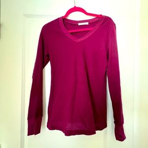 Long Sleeve Wine Color Top